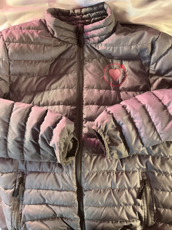 Grey puffer coat